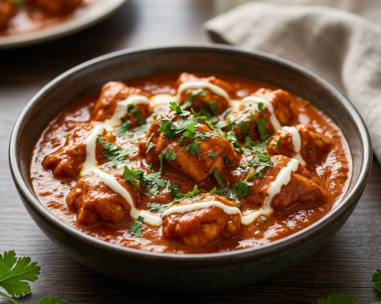 Butter Chicken in a creamy tomato gravy at Indian Curry House-Banff, Banff, AB