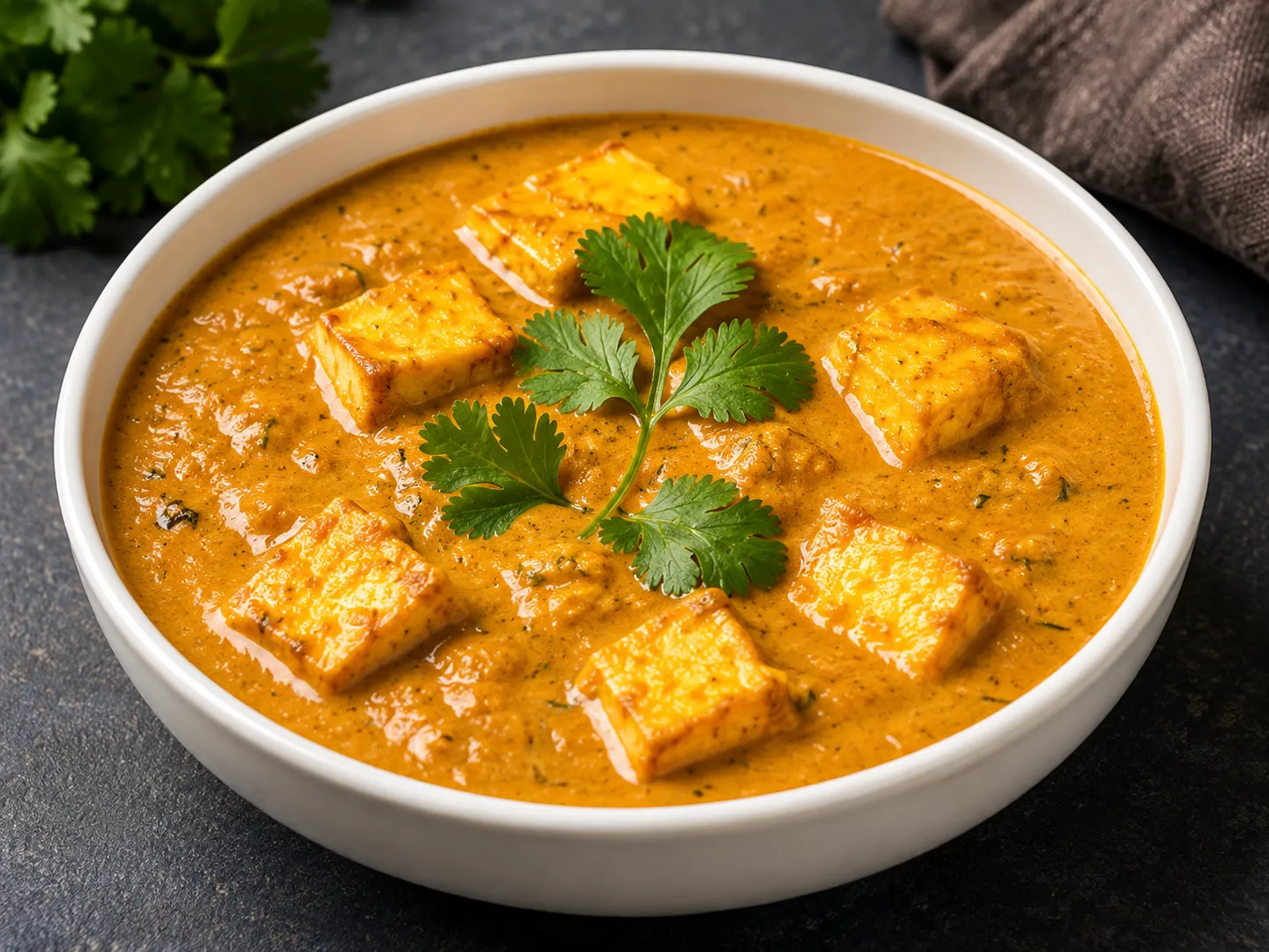 Creamy butter paneer, a vegetarian curry favourite in Banff, Alberta