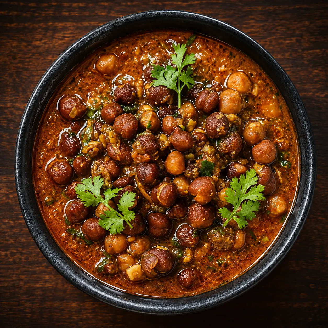 Vegetarian channa masala chickpea curry at our Indian restaurant in downtown Banff